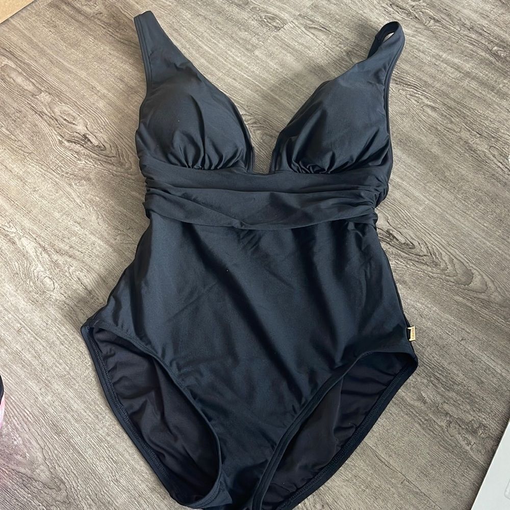 Calvin Klein Black One Piece Swim Suit New